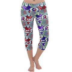 Digital Patterned Ornament Computer Graphic Capri Yoga Leggings by Simbadda