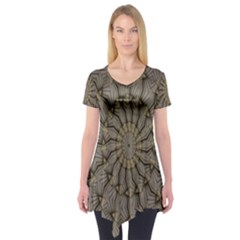 Abstract Image Showing Moiré Pattern Short Sleeve Tunic  by Simbadda