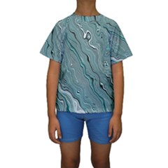 Fractal Waves Background Wallpaper Kids  Short Sleeve Swimwear by Simbadda