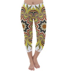 Abstract Geometric Seamless Ol Ckaleidoscope Pattern Capri Winter Leggings  by Simbadda