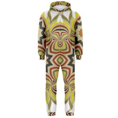 Abstract Geometric Seamless Ol Ckaleidoscope Pattern Hooded Jumpsuit (men)  by Simbadda