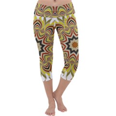 Abstract Geometric Seamless Ol Ckaleidoscope Pattern Capri Yoga Leggings by Simbadda