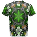 Green Flower In Kaleidoscope Men s Cotton Tee View1