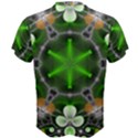 Green Flower In Kaleidoscope Men s Cotton Tee View2