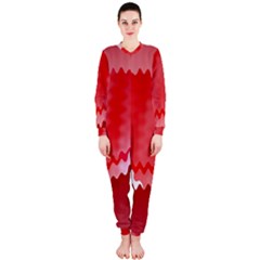 Red Fractal Wavy Heart Onepiece Jumpsuit (ladies) 