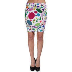 Color Ball Bodycon Skirt