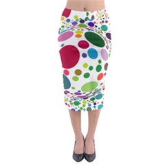 Color Ball Midi Pencil Skirt