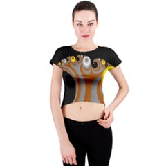 Classic Mandelbrot Dimpled Spheroids Crew Neck Crop Top by Simbadda