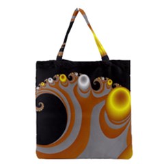 Classic Mandelbrot Dimpled Spheroids Grocery Tote Bag by Simbadda