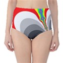 Background Image With Color Shapes High-Waist Bikini Bottoms View1