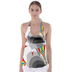 Background Image With Color Shapes Babydoll Tankini Top