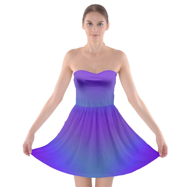 Violet Fractal Background Strapless Bra Top Dress