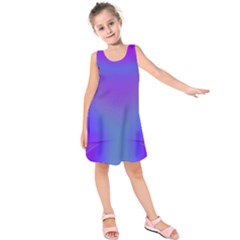 Violet Fractal Background Kids  Sleeveless Dress by Simbadda