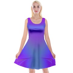 Violet Fractal Background Reversible Velvet Sleeveless Dress by Simbadda