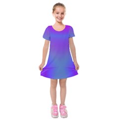 Violet Fractal Background Kids  Short Sleeve Velvet Dress by Simbadda