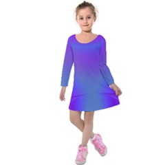 Violet Fractal Background Kids  Long Sleeve Velvet Dress by Simbadda