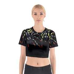 Colorful Spiders For Your Dark Halloween Projects Cotton Crop Top by Simbadda