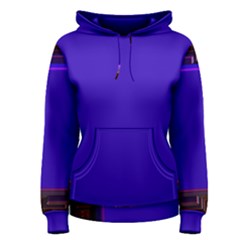 Blue Fractal Square Button Women s Pullover Hoodie by Simbadda