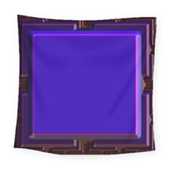 Blue Fractal Square Button Square Tapestry (large) by Simbadda