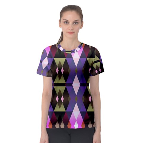 Geometric Abstract Background Art Women s Sport Mesh Tee by Simbadda