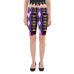 Geometric Abstract Background Art Yoga Cropped Leggings by Simbadda