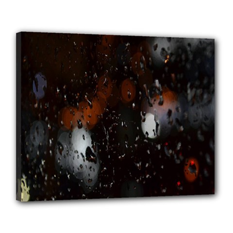 Lights And Drops While On The Road Canvas 20  X 16  by Simbadda