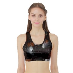 Lights And Drops While On The Road Sports Bra With Border by Simbadda