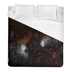 Lights And Drops While On The Road Duvet Cover (full/ Double Size) by Simbadda