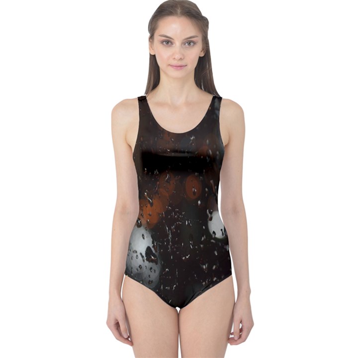 Lights And Drops While On The Road One Piece Swimsuit