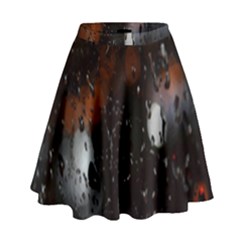 Lights And Drops While On The Road High Waist Skirt by Simbadda