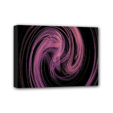 A Pink Purple Swirl Fractal And Flame Style Mini Canvas 7  X 5 