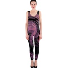 A Pink Purple Swirl Fractal And Flame Style Onepiece Catsuit by Simbadda