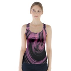 A Pink Purple Swirl Fractal And Flame Style Racer Back Sports Top