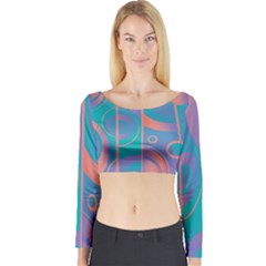 Pattern Long Sleeve Crop Top by Valentinaart