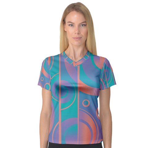 Pattern Women s V-neck Sport Mesh Tee by Valentinaart