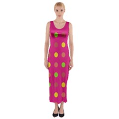 Polka Dots  Fitted Maxi Dress by Valentinaart