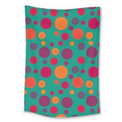 Polka Dots Large Tapestry by Valentinaart