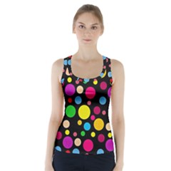 Polka Dots Racer Back Sports Top by Valentinaart