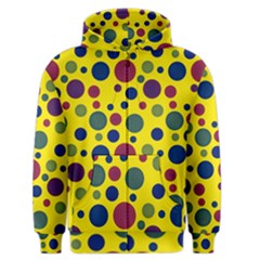 Polka Dots Men s Zipper Hoodie by Valentinaart