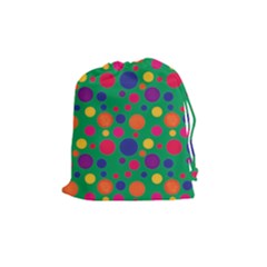 Polka Dots Drawstring Pouches (medium)  by Valentinaart