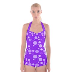 Polka Dots Boyleg Halter Swimsuit  by Valentinaart