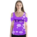 Polka dots Butterfly Sleeve Cutout Tee  View1