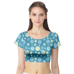 Polka Dots Short Sleeve Crop Top (tight Fit) by Valentinaart