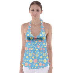 Polka Dots Babydoll Tankini Top by Valentinaart