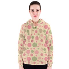 Polka Dots Women s Zipper Hoodie by Valentinaart