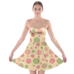 Polka Dots Strapless Bra Top Dress by Valentinaart