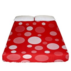 Polka Dots Fitted Sheet (queen Size) by Valentinaart