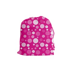 Polka Dots Drawstring Pouches (medium)  by Valentinaart