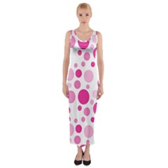 Polka Dots Fitted Maxi Dress by Valentinaart