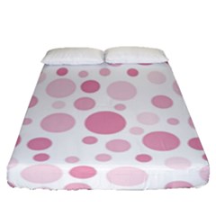 Polka Dots Fitted Sheet (queen Size) by Valentinaart